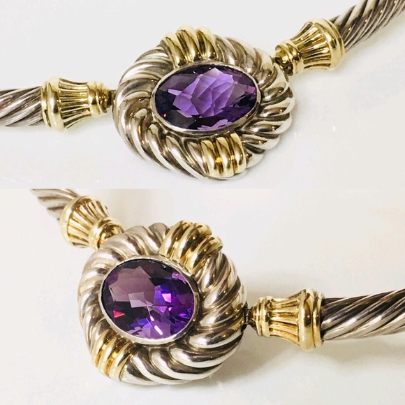 David Yurman Sterling 14k Albion Cable Choker - Picture 3 of 8